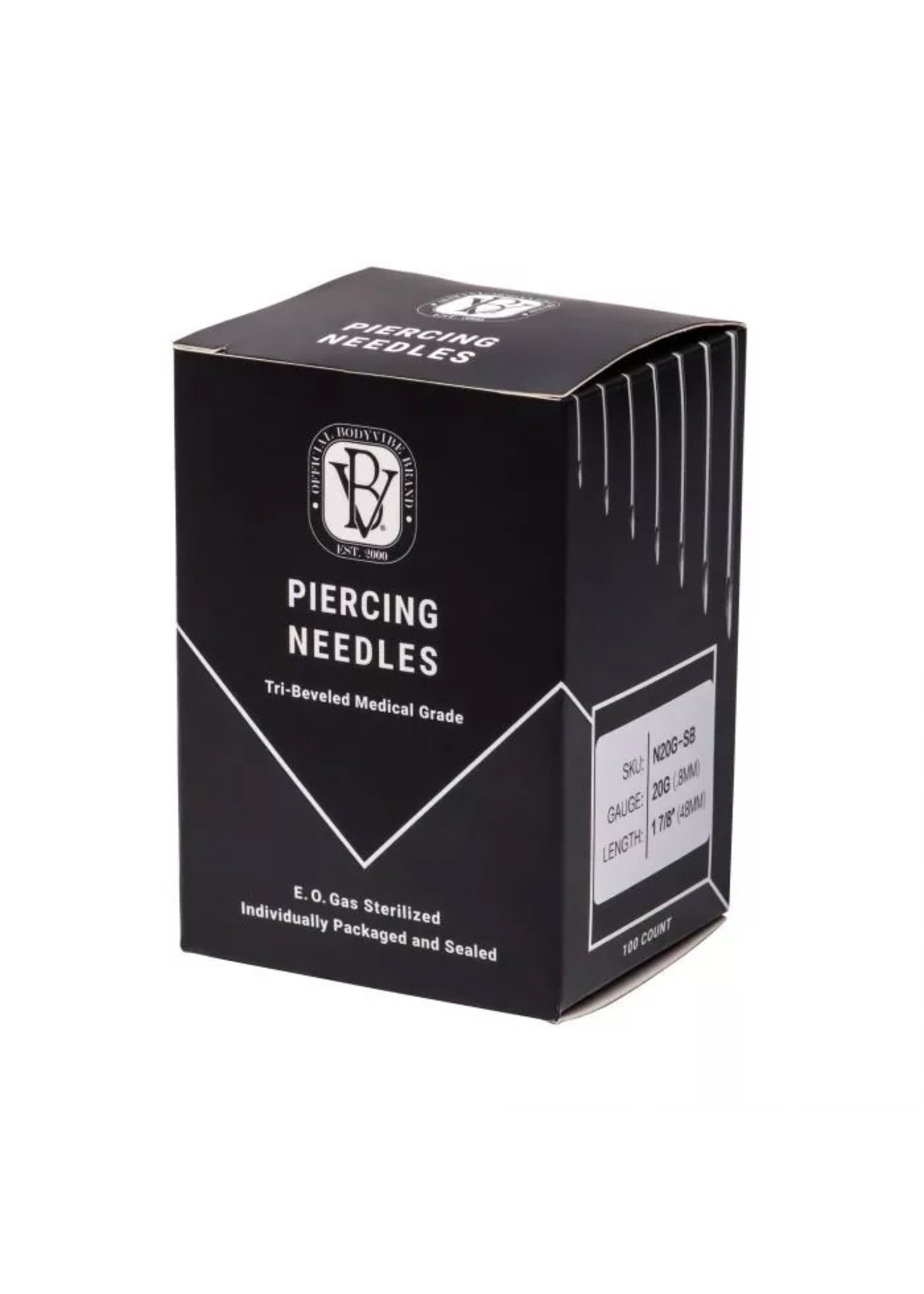 Invictus 14G Tri-Beveled Medical Grade Laser Sharpened Piercing Needles Box of 100