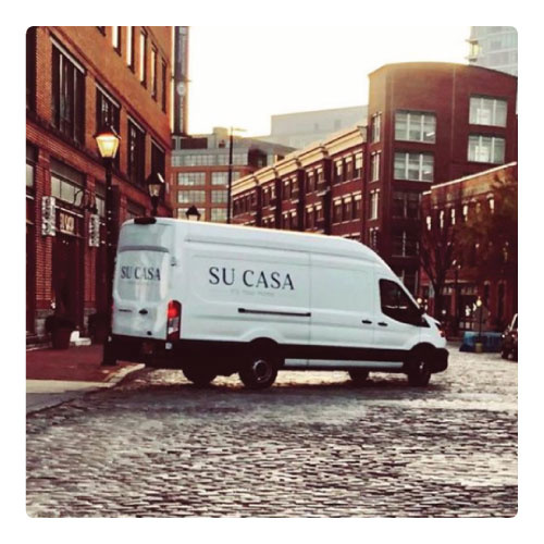 Su Casa Delivery Van in the heart of Fells Point, Baltimore