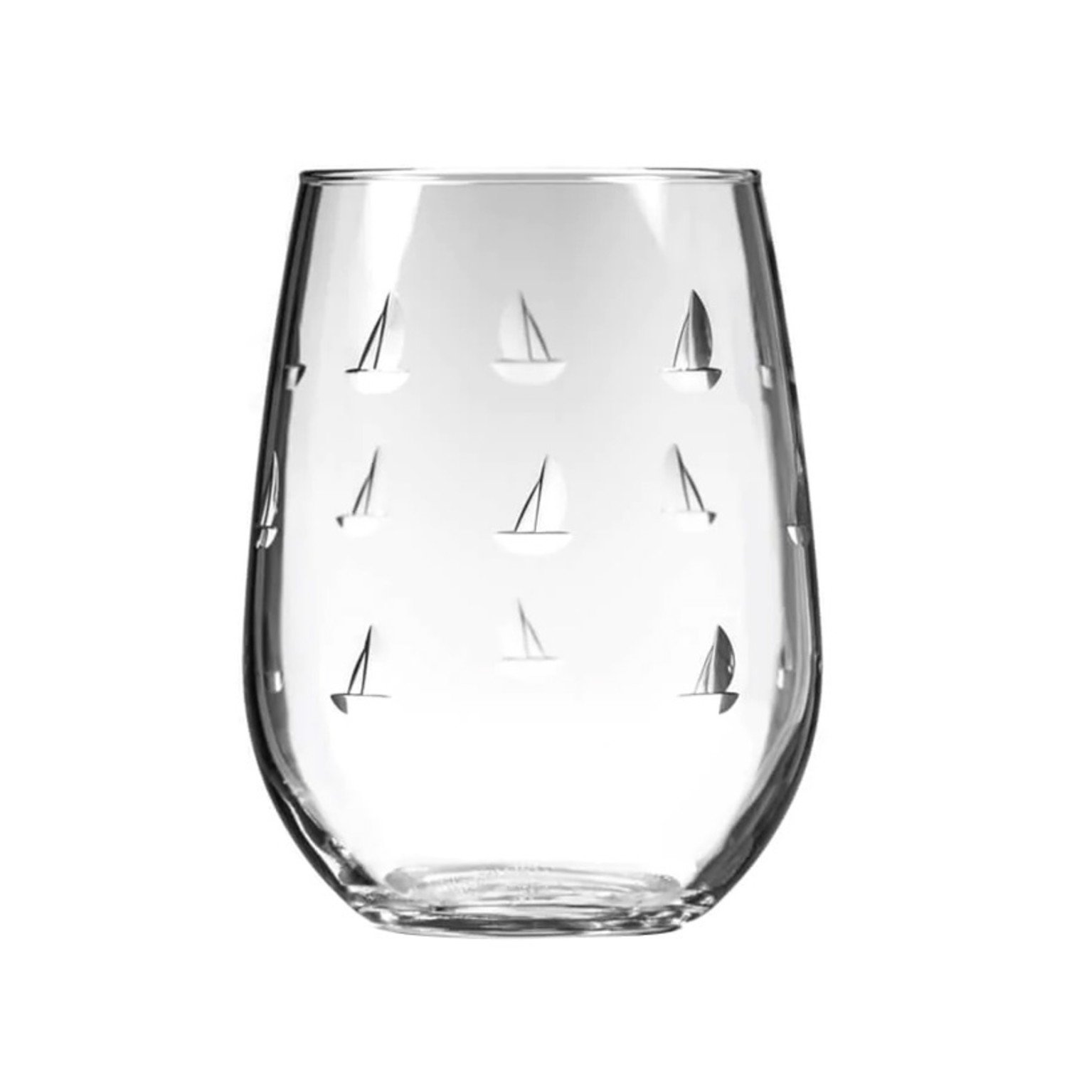 ETCHED STEMLESS WINE GLASS - Su Casa