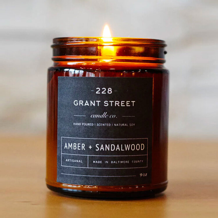AMBER JAR 9 OZ. CANDLES