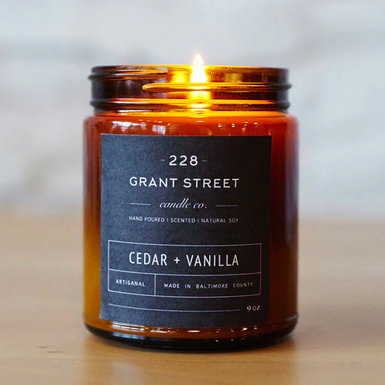 AMBER JAR 9 OZ. CANDLES