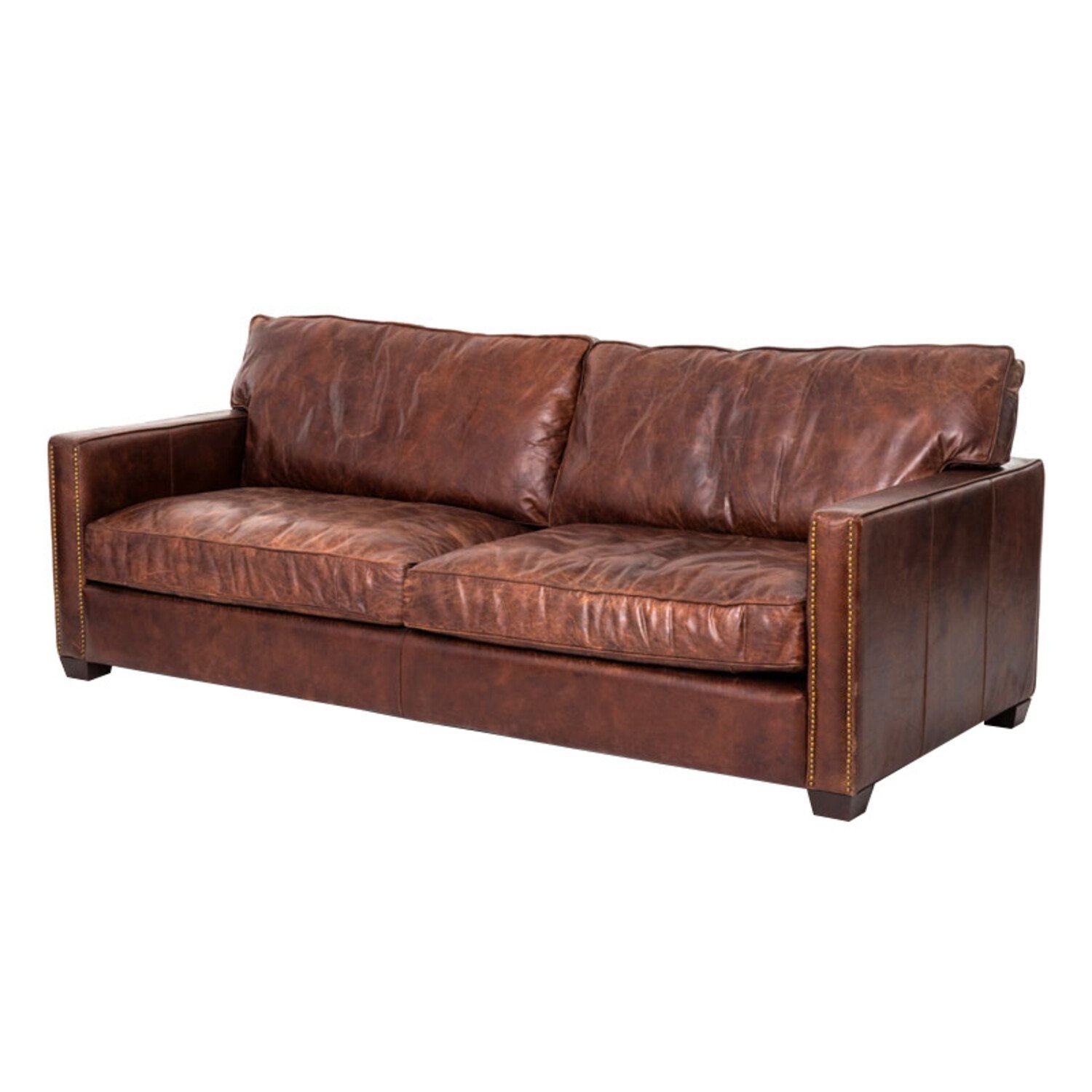 Larkin Leather Sofa Cigar Su Casa