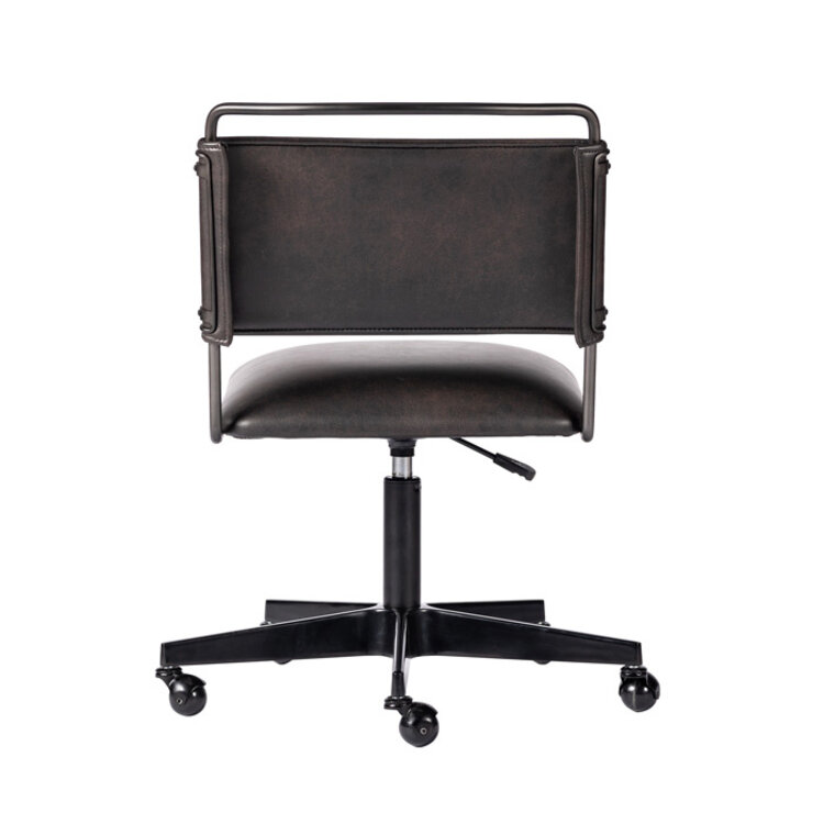 WHARTON DESK CHAIR, DISTRESSED BLACK