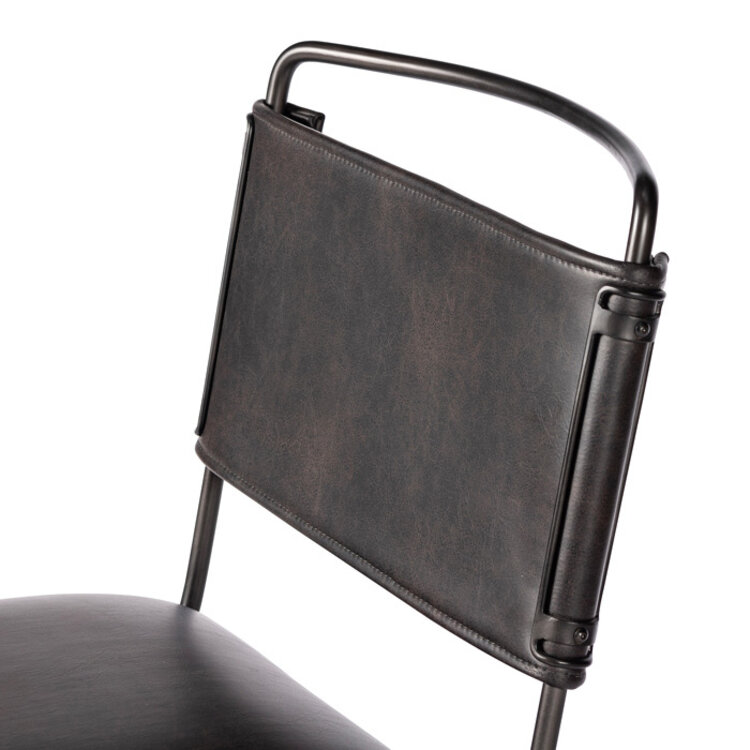 WHARTON DESK CHAIR, DISTRESSED BLACK