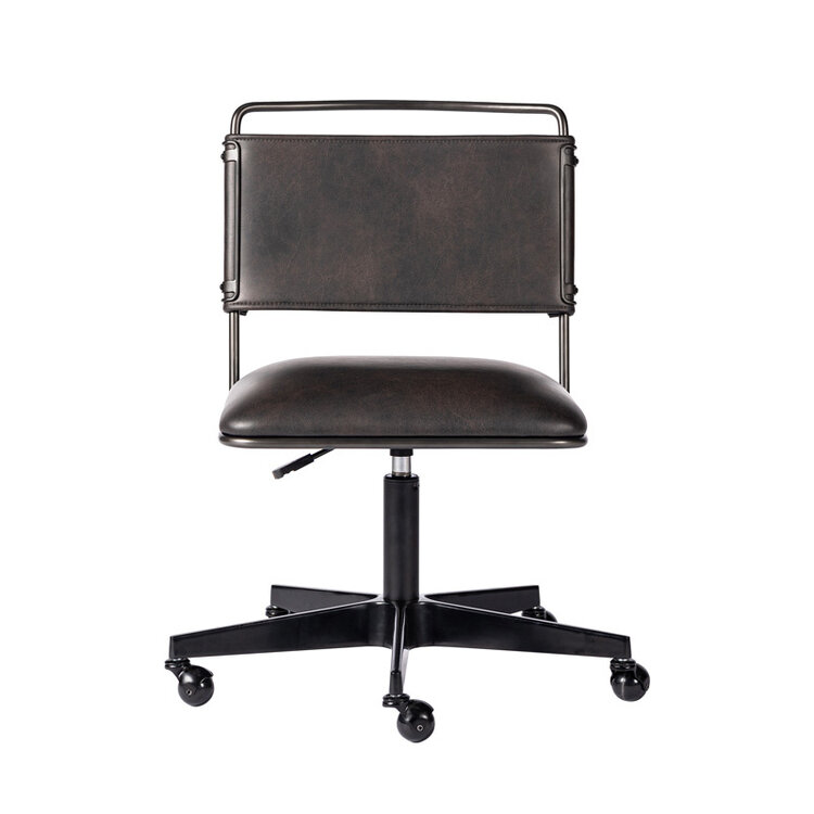WHARTON DESK CHAIR, DISTRESSED BLACK