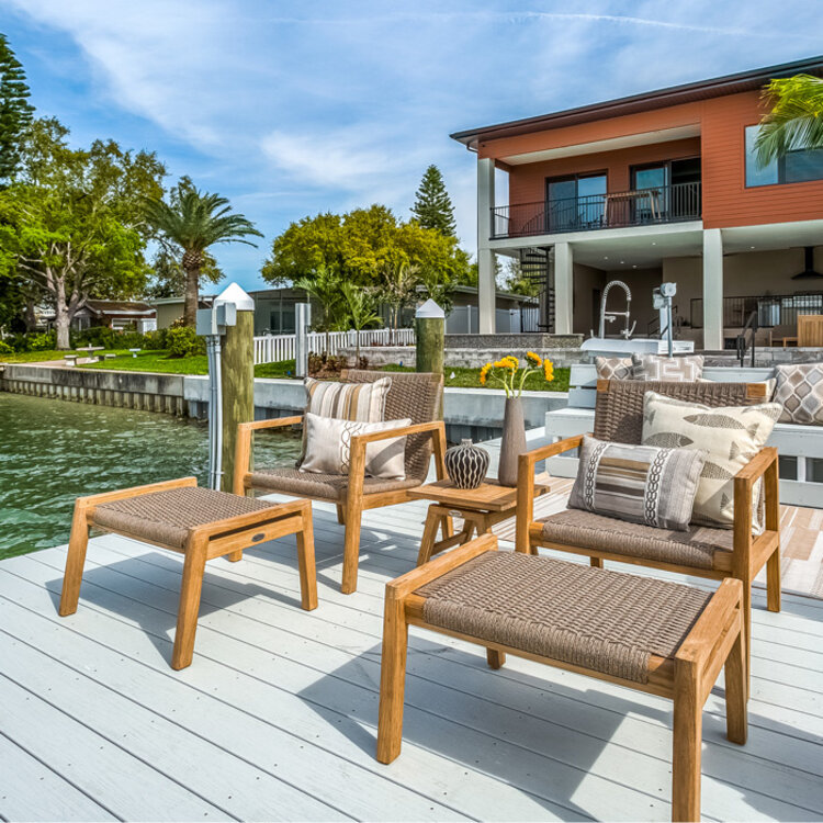 ROYAL TEAK HALSEY OUTDOOR OTTOMAN