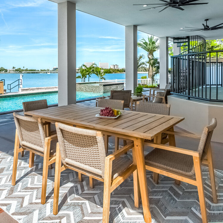 ROYAL TEAK HALSEY OUTDOOR DINING TABLE