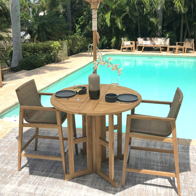 ROYAL TEAK HALSEY OUTDOOR STOOL