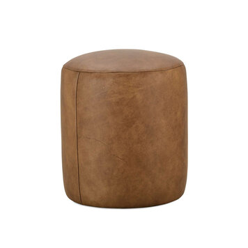 CELLO ROUND LEATHER OTTOMAN
