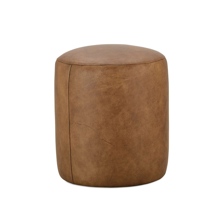 CELLO ROUND LEATHER OTTOMAN