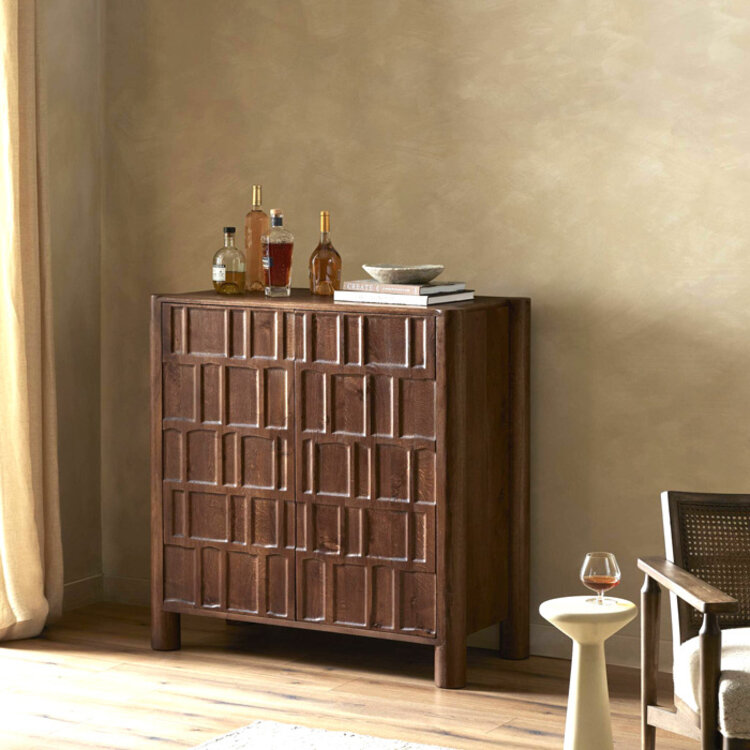EZRI BAR CABINET, COCOA OAK