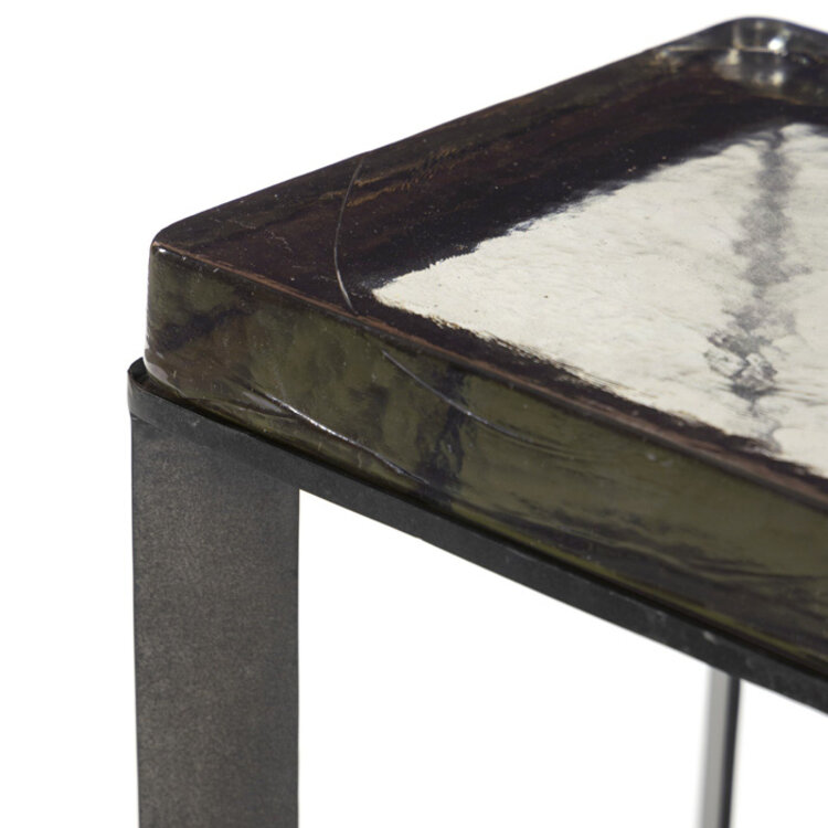 LENNIE CAST GLASS END TABLE