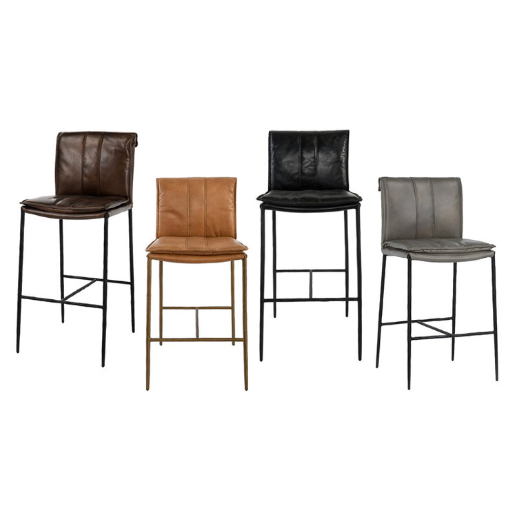 MYERS LEATHER STOOL