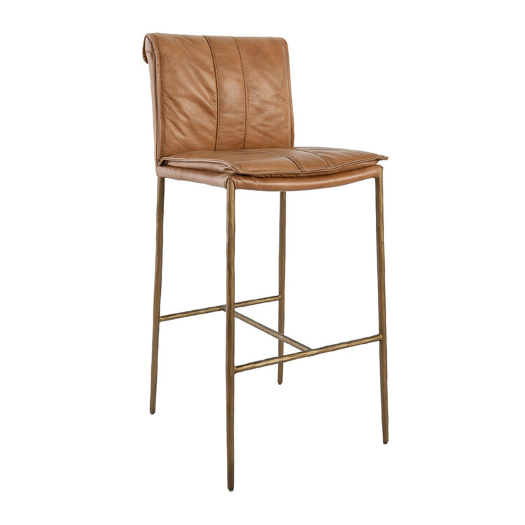 MYERS LEATHER STOOL