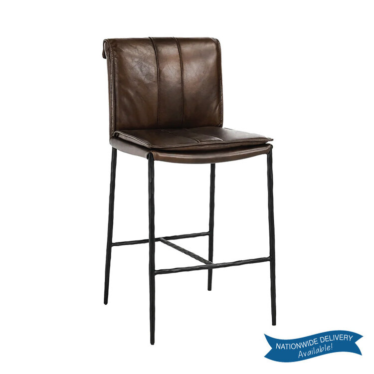 MYERS LEATHER STOOL