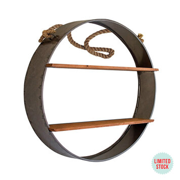 METAL & WOOD HANGING SHELF