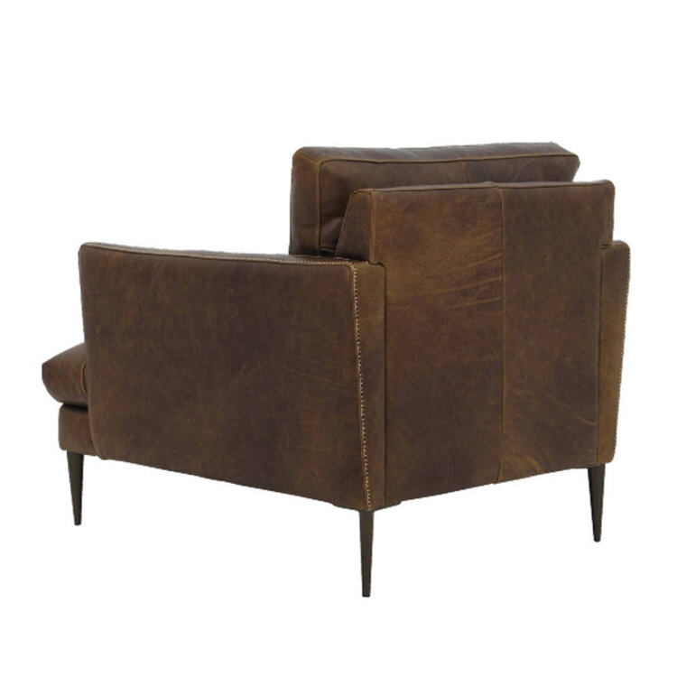 ROCKFORD WHOLESALE NEZBIT LEATHER CHAIR, TOBACCO