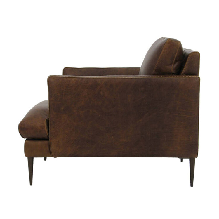 ROCKFORD WHOLESALE NEZBIT LEATHER CHAIR, TOBACCO