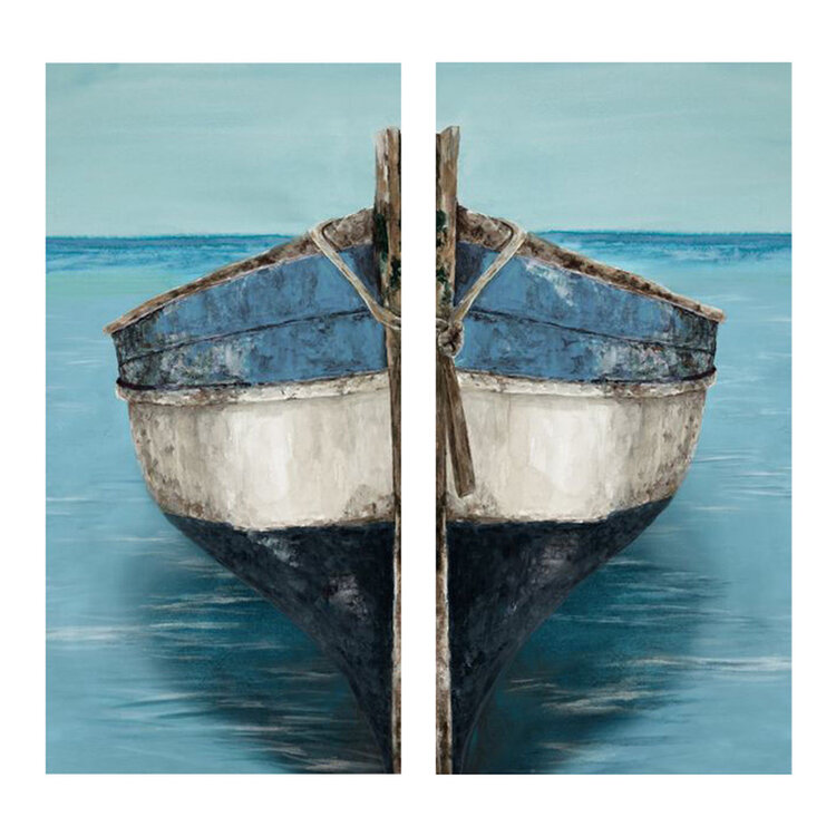 MEDITERRANEAN BOATS CANVAS DIPTYCH