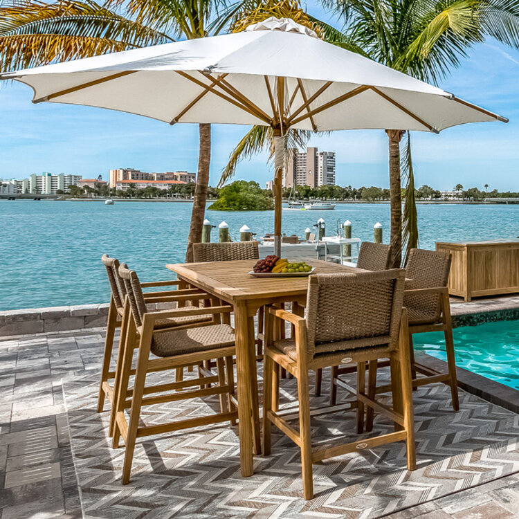 ROYAL TEAK HALSEY OUTDOOR PUB TABLE