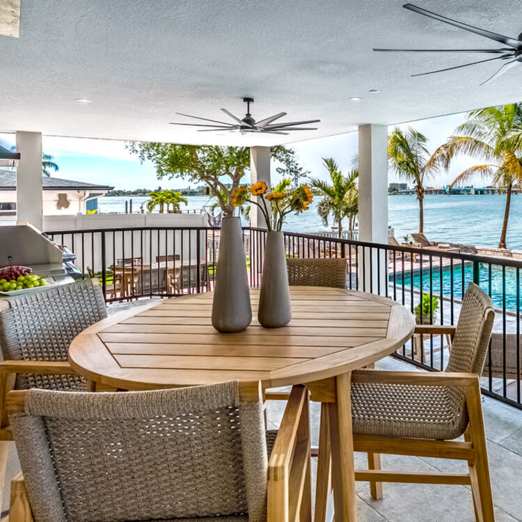 ROYAL TEAK HALSEY OUTDOOR ROUND PUB TABLE