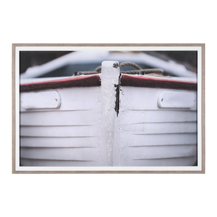 WAITING FOR THE TIDE GLASS FRAMED PRINT