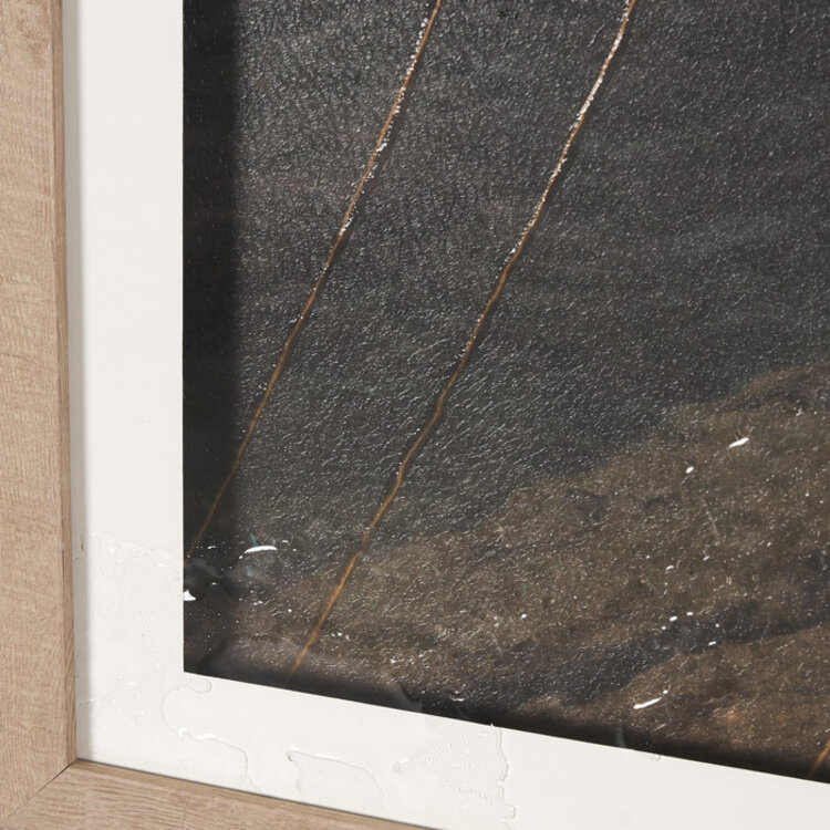 NEATLY MOORED GLASS FRAMED PRINT