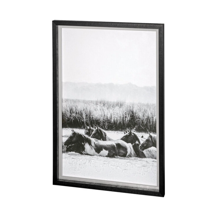 WATER HORSES III GLASS FRAMED DIPTYCH