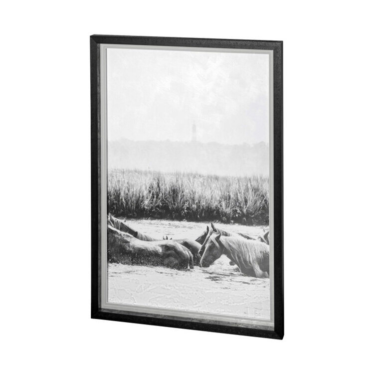 WATER HORSES III GLASS FRAMED DIPTYCH PRINT