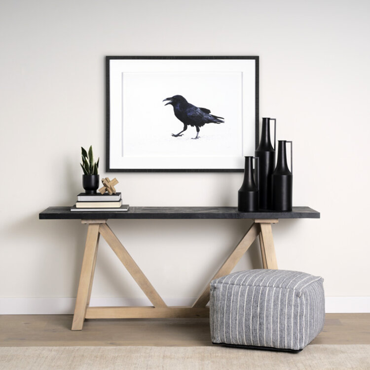 RAVEN BEAUTY GLASS FRAMED PRINT