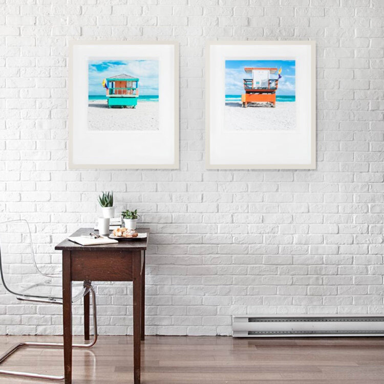 MIAMI BEACH GLASS FRAMED