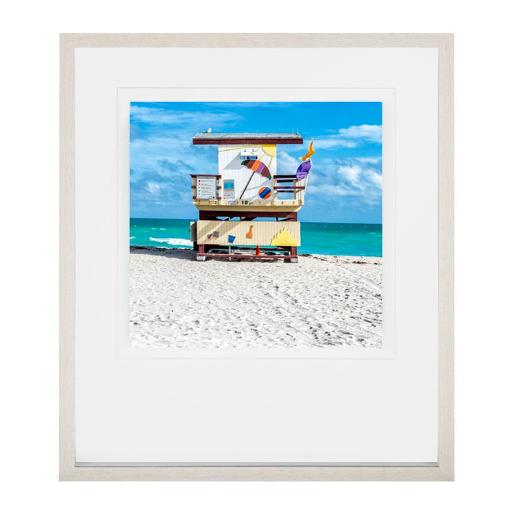 MIAMI BEACH GLASS FRAMED PRINT