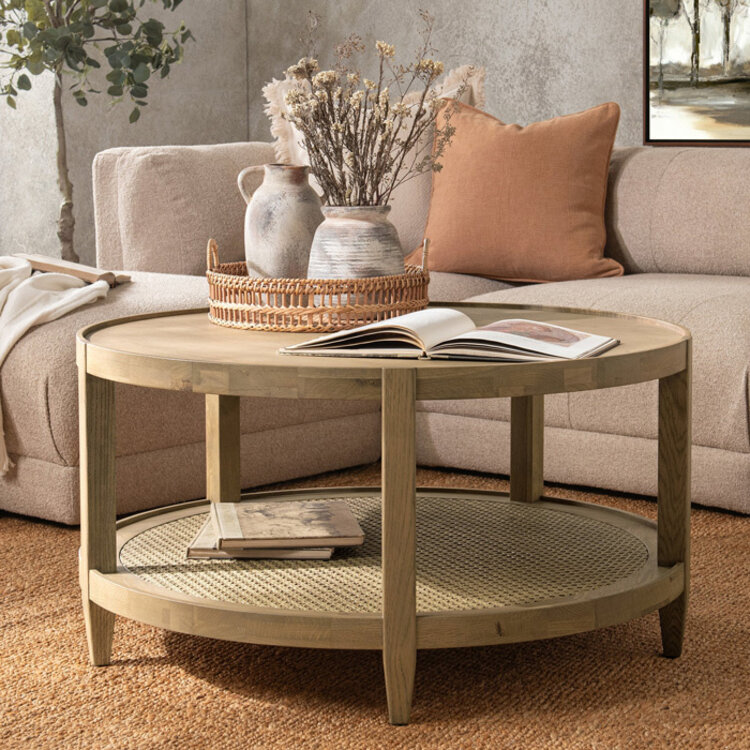 EVAN ROUND COFFEE TABLE, KHAKI MIST