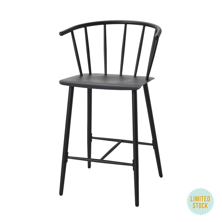 POWELL BLACK METAL STOOL