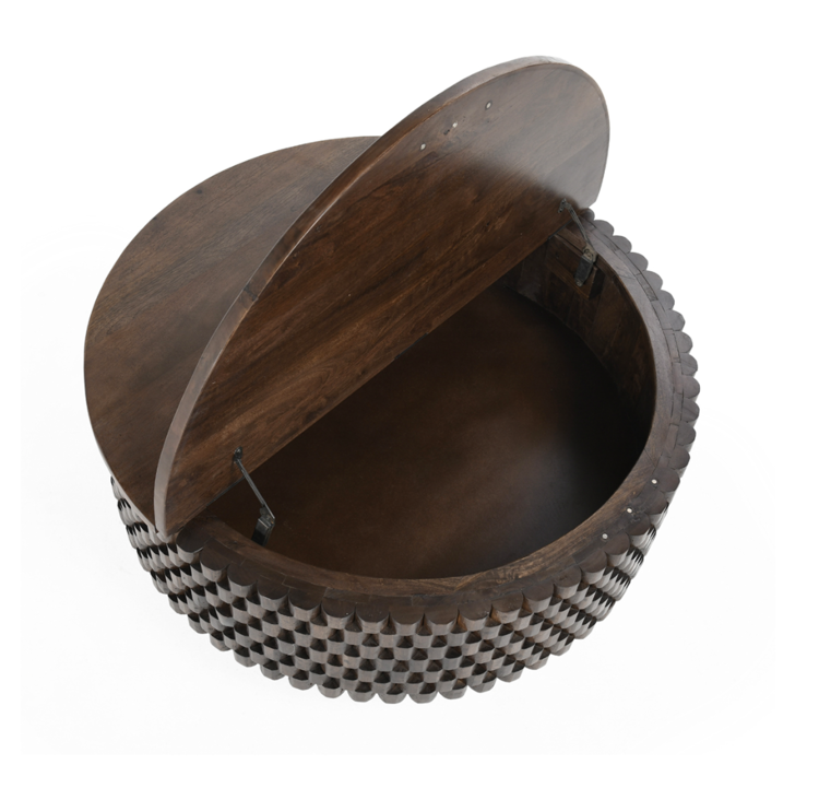 NORBECK 40" ROUND STORAGE COFFEE TABLE