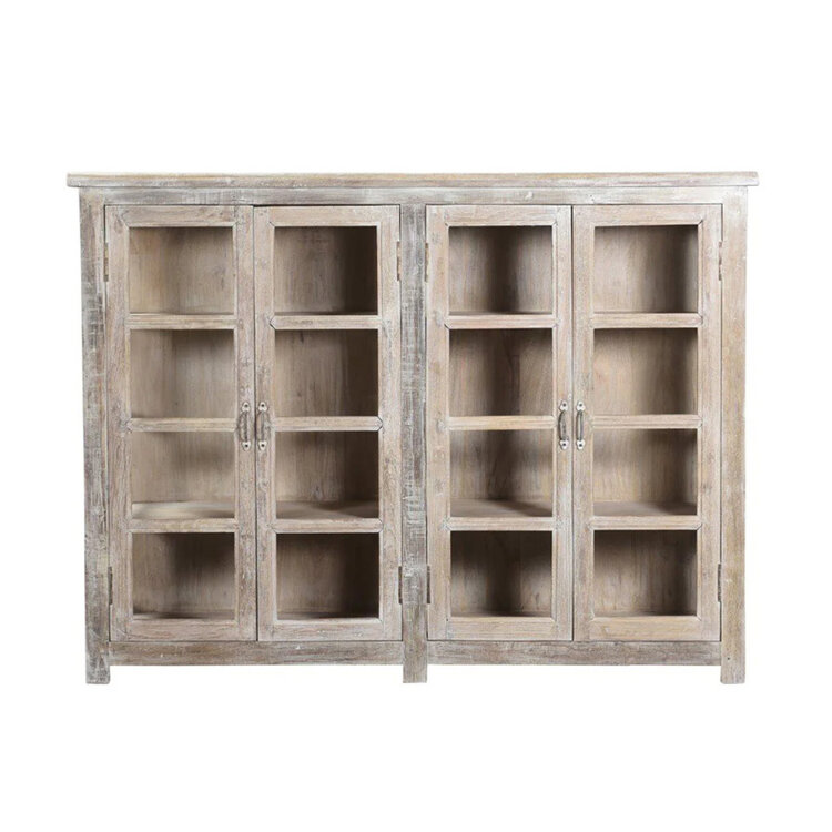 TABO 4-DOOR CABINET W/ GLASS PANELS