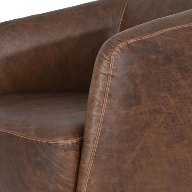 ROCKFORD WHOLESALE BANU LEATHER CHAIR, TOBACCO