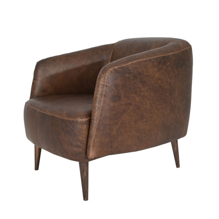 ROCKFORD WHOLESALE BANU LEATHER CHAIR, TOBACCO