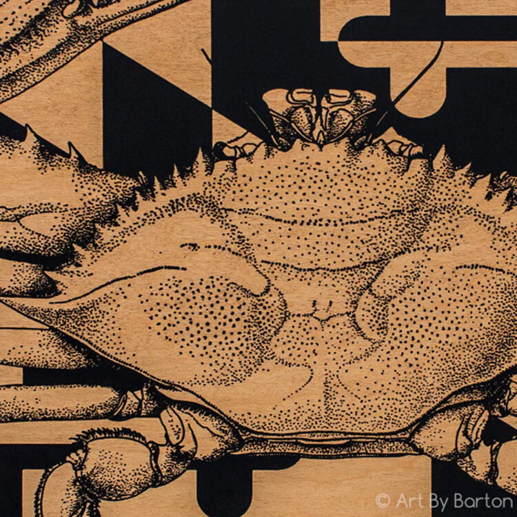 CRAB WITH MARYLAND FLAG