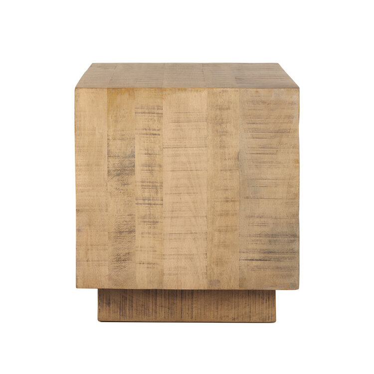 HALDEN END TABLE, LIGHT BROWN