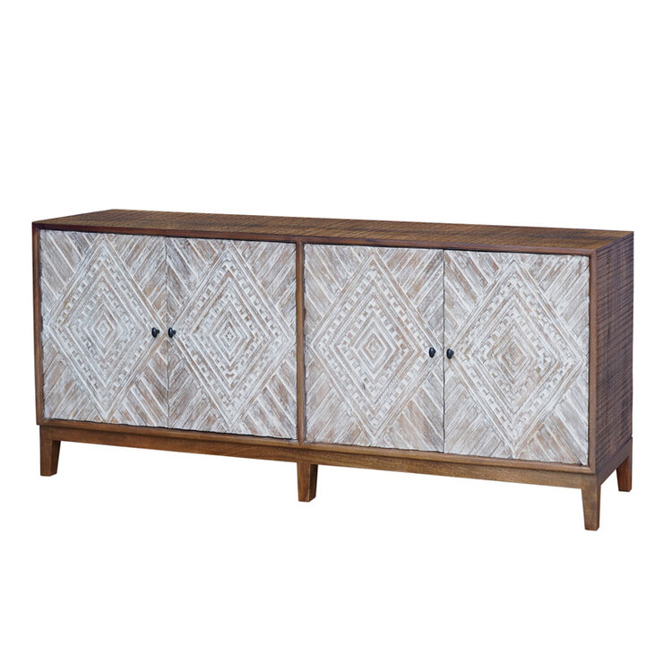 LR HOME ANIKA SIDEBOARD, WIRE BRUSHED BROWN