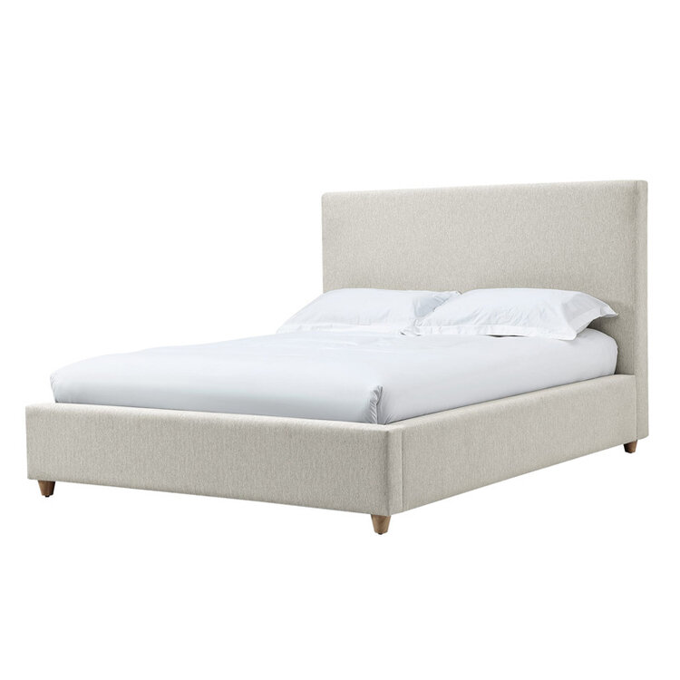 OLLIE UPHOLSTERED BED, IVORY