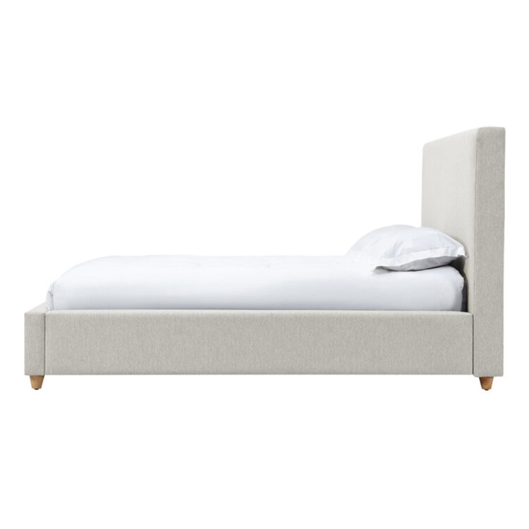 OLLIE UPHOLSTERED BED, IVORY