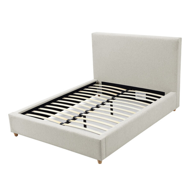 OLLIE UPHOLSTERED BED, IVORY