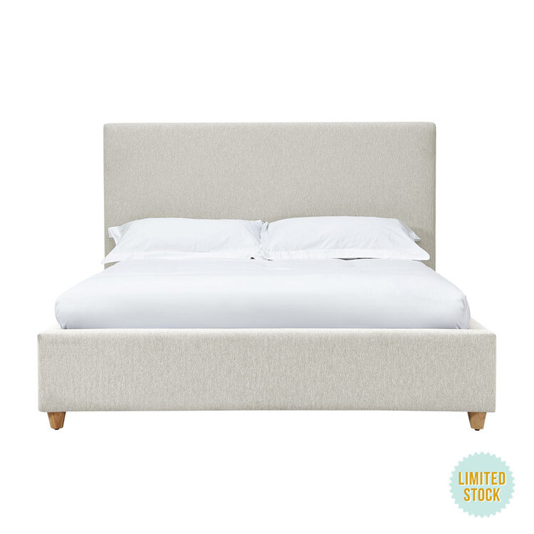 OLLIE UPHOLSTERED BED, IVORY
