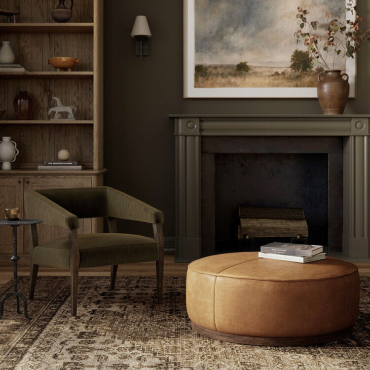 SINCLAIR ROUND OTTOMAN, LARGE