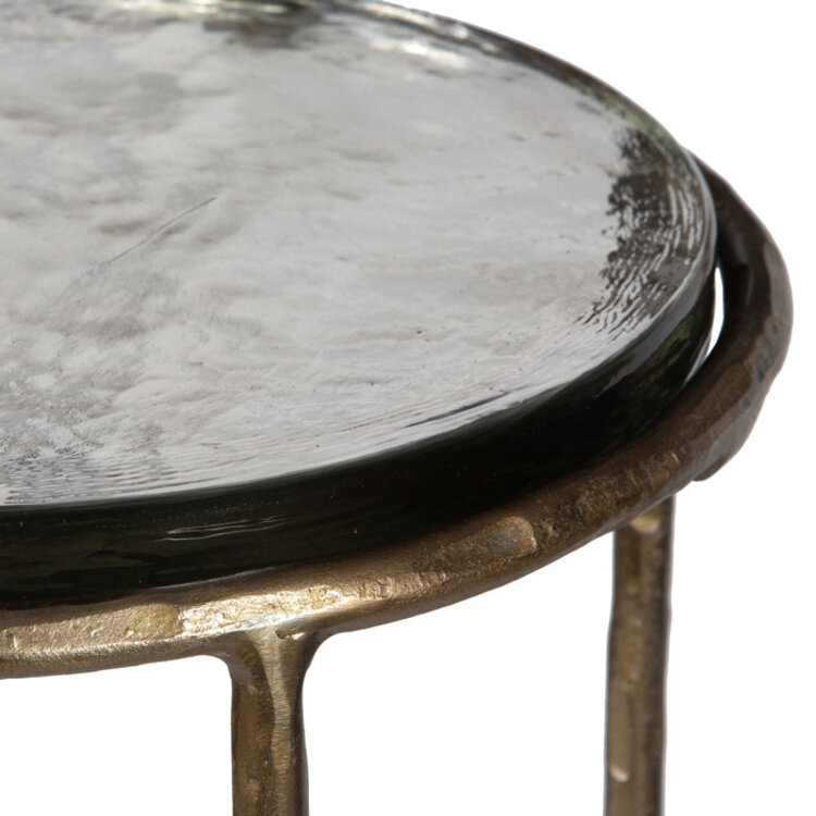 PAULETTE RECYCLED GLASS END TABLE