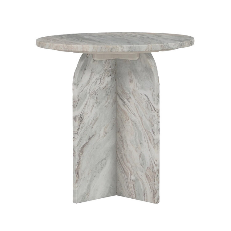 REHILA ROUND MARBLE END TABLE