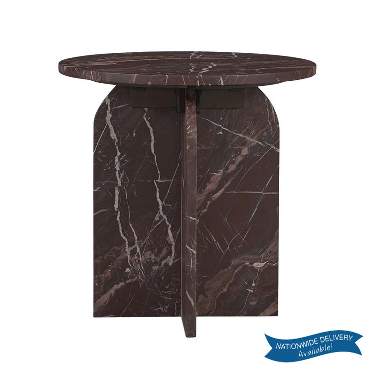 REHILA ROUND MARBLE END TABLE