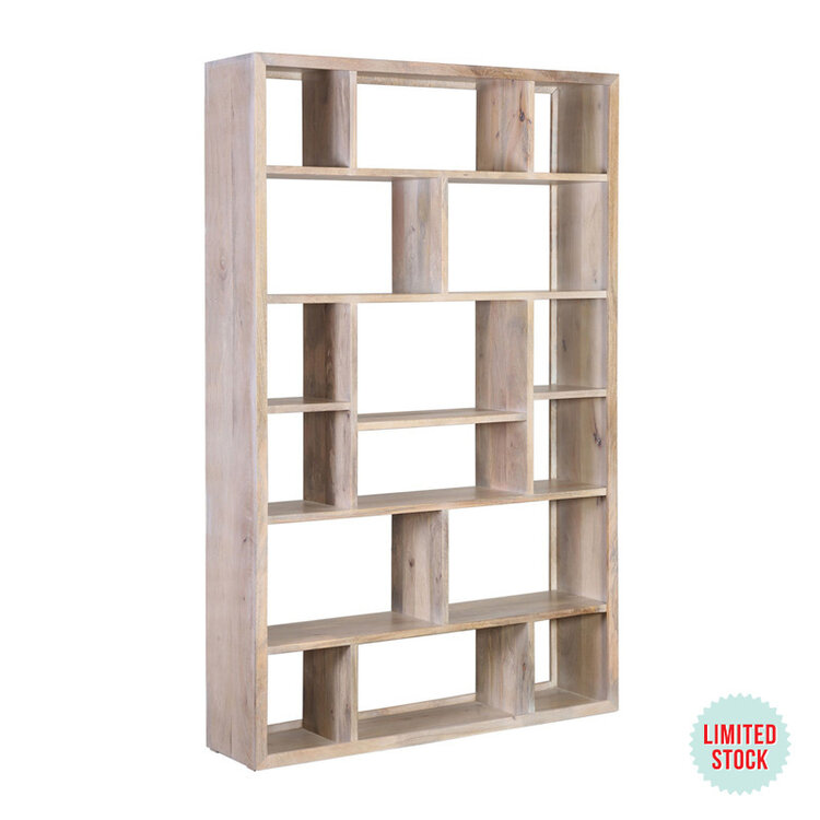 DUNCAN BOOKCASE, WHITE WASH
